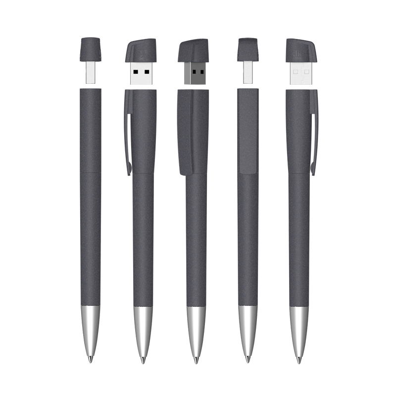 Образец Ручка с флеш-картой USB «TURNUSsoftgrip M» С ЧИПОМ 0ГБ, цвет черный