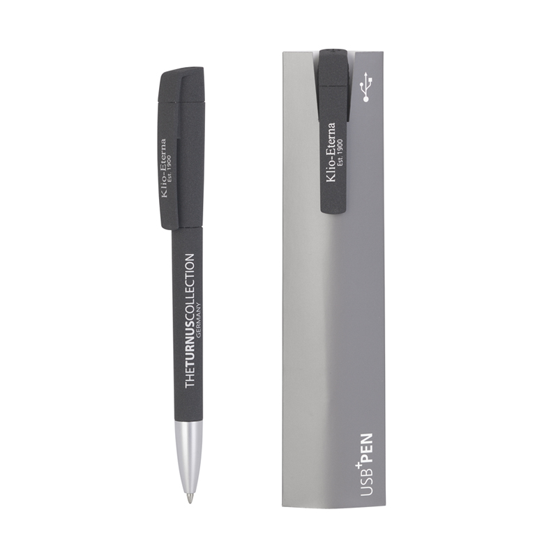 Образец Ручка с флеш-картой USB «TURNUSsoftgrip M» С ЧИПОМ 0ГБ, цвет черный