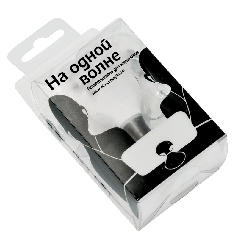Подставка для телефона "На одной волне" с разветвителем для наушников, цвет белый