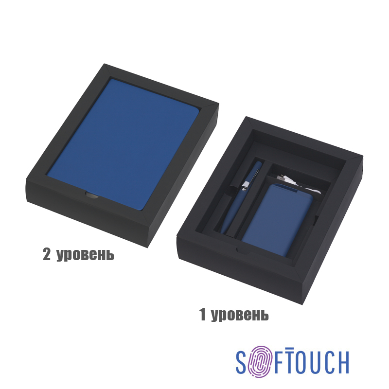 Подарочный набор "Лаванья", покрытие soft touch, цвет синий