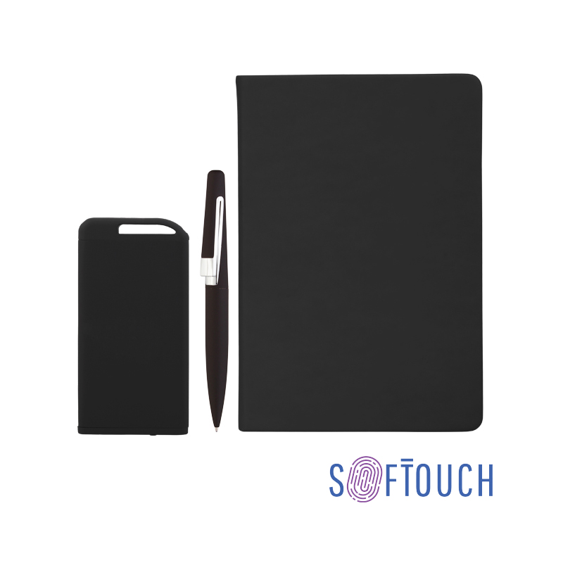Подарочный набор "Лаванья", покрытие soft touch, цвет черный