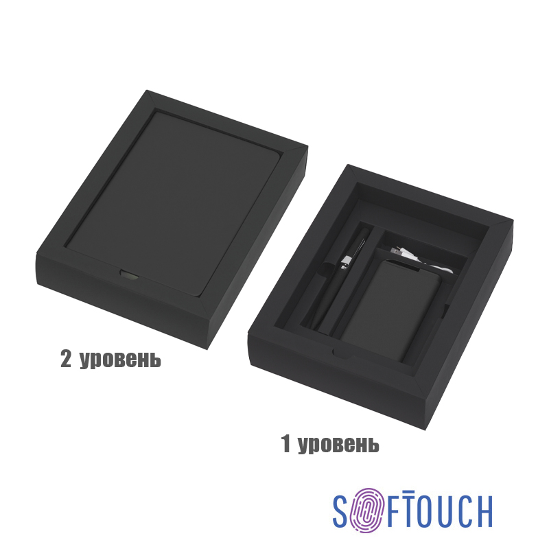 Подарочный набор "Лаванья", покрытие soft touch, цвет черный