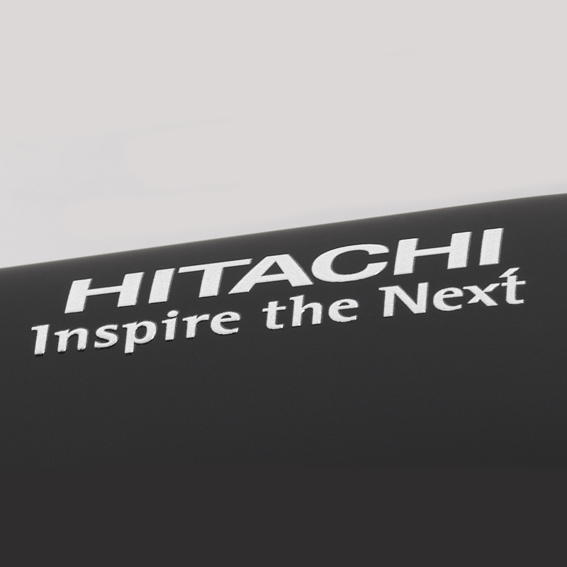 Термостакан "Европа" с UF печатью "Hitachi", покрытие soft touch, цвет черный