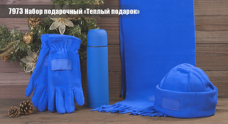 Набор подарочный "Теплый подарок", цвет синий