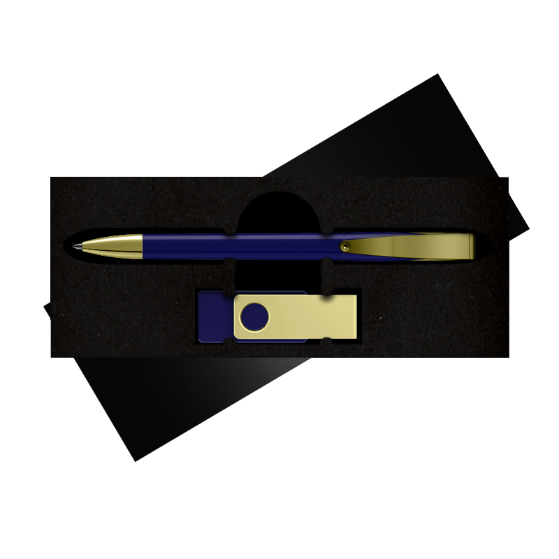 Набор ручка + флеш-карта 4Гб в футляре, синий