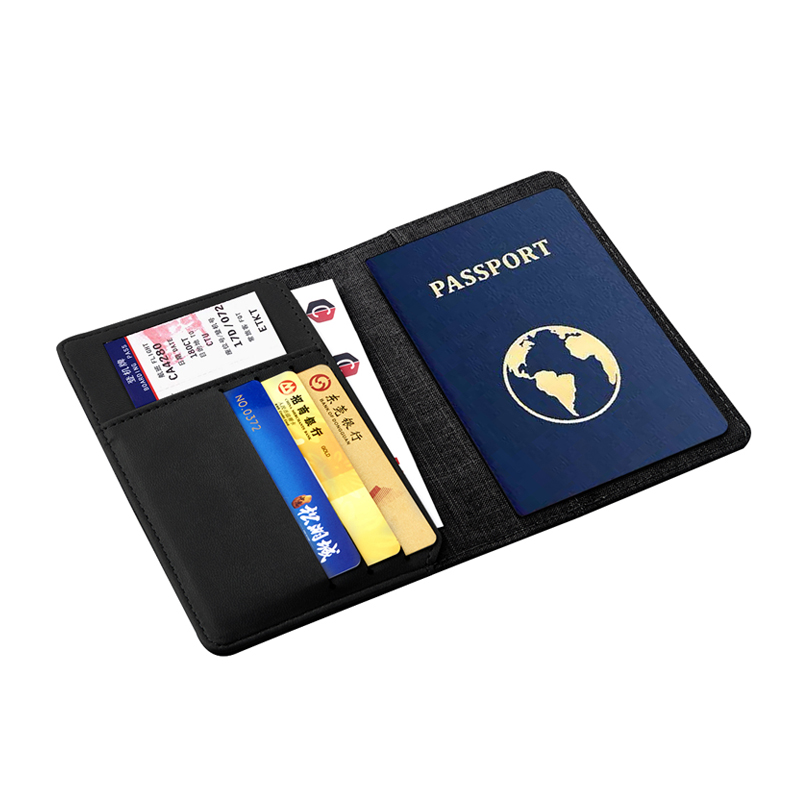 Обложка для паспорта и кредиток с RFID - защитой от считывания данных, цвет черный