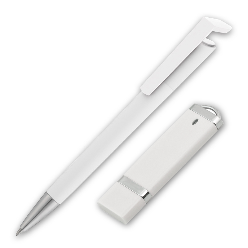 Набор подарочный ручка и флеш-карта, цвет белый