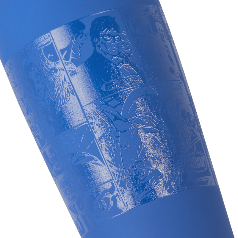Термостакан "Супер герой" с объемной UF печатью по окружности, покрытие soft touch, цвет синий