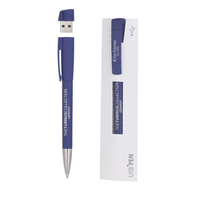 Образец Ручка с флеш-картой USB «TURNUSsofttouch M» С ЧИПОМ 0ГБ, цвет темно-синий