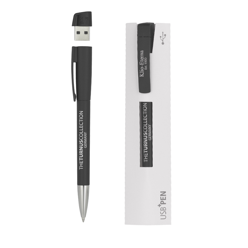 Образец Ручка с флеш-картой USB «TURNUSsofttouch M» С ЧИПОМ 0ГБ, цвет черный
