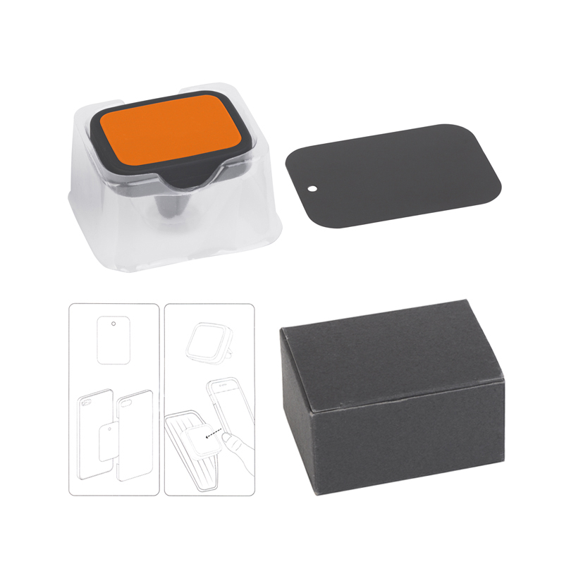 Автомобильный держатель для телефона "Allo2", цвет черный с оранжевым