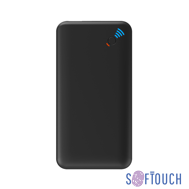 Беспроводное зарядное устройство "Ten SOFTTOUCH", 10000 mAh, цвет черный