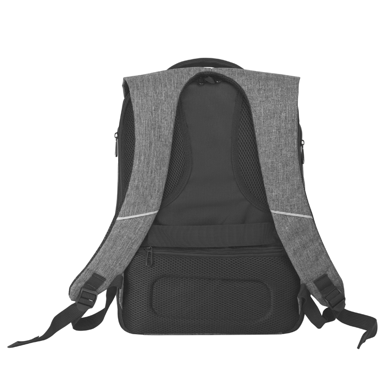 Рюкзак "Holiday" с USB разъемом и защитой от кражи, цвет серый с черным