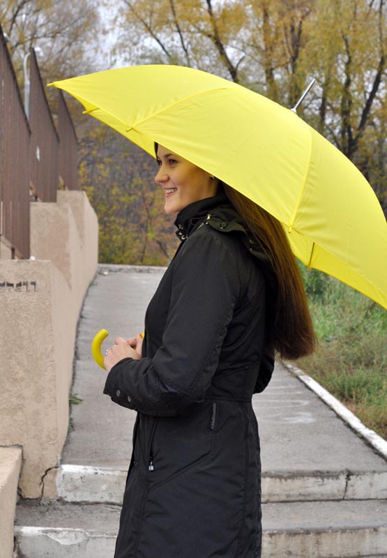 Зонт-трость "Палитра", цвет желтый