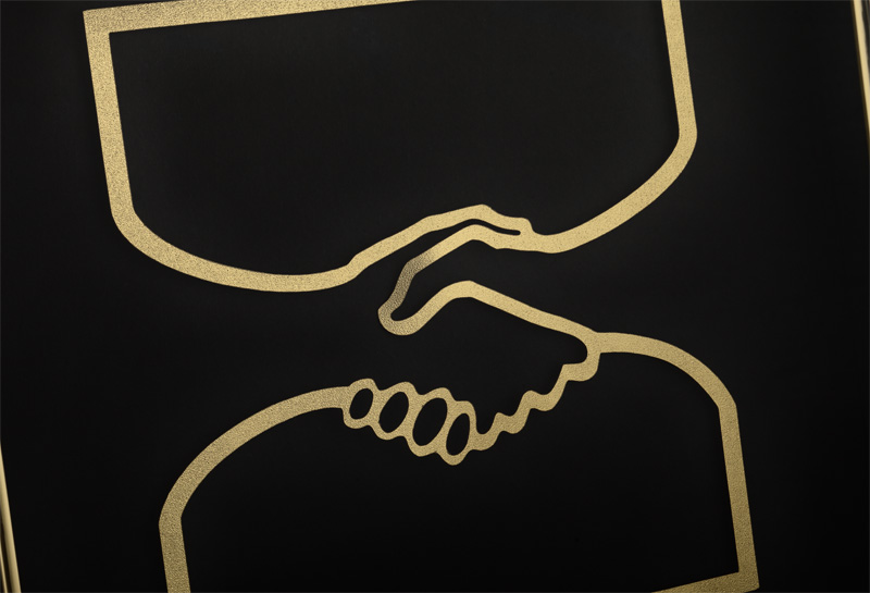 Картина "Партнерство", цвет черный с золотом