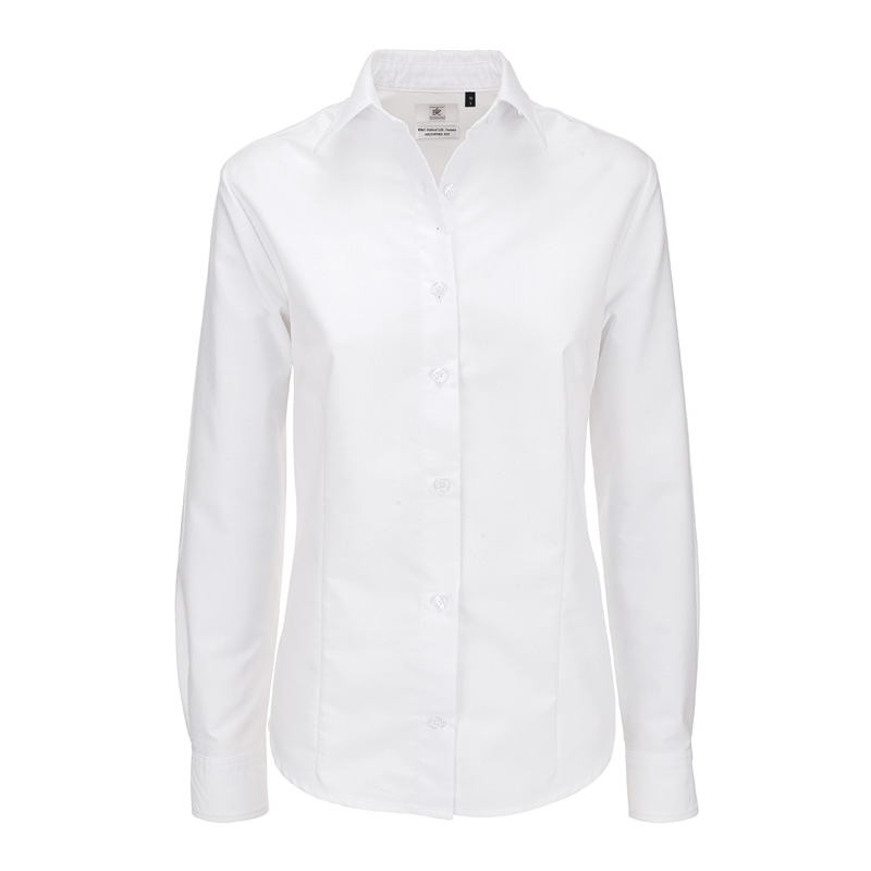 Рубашка женская с длинным рукавом Oxford LSL/women, белая/white, размер XXL