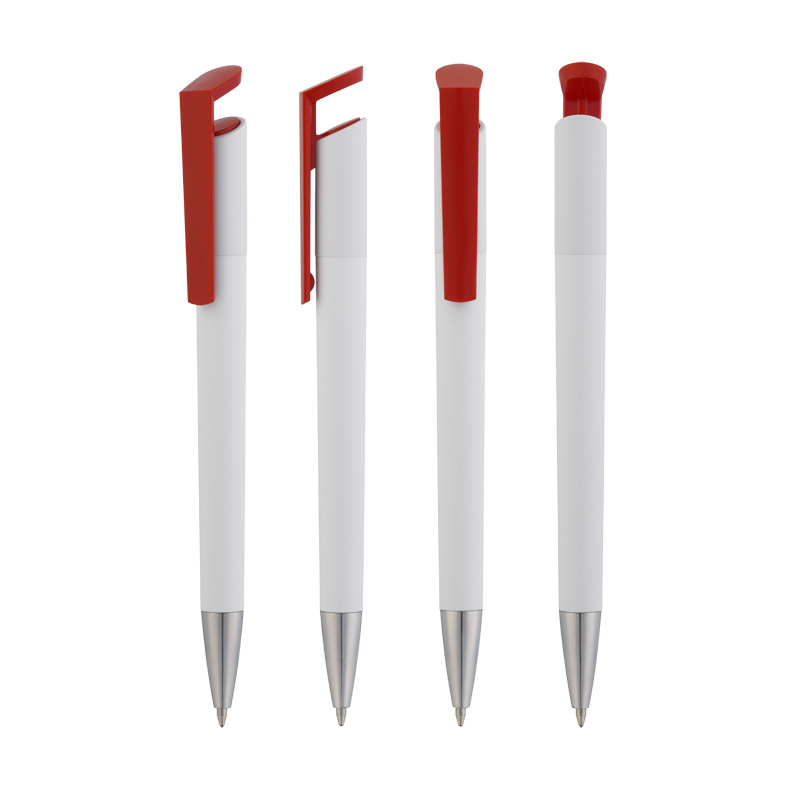 Ручка шариковая "Chuck", цвет белый с красным