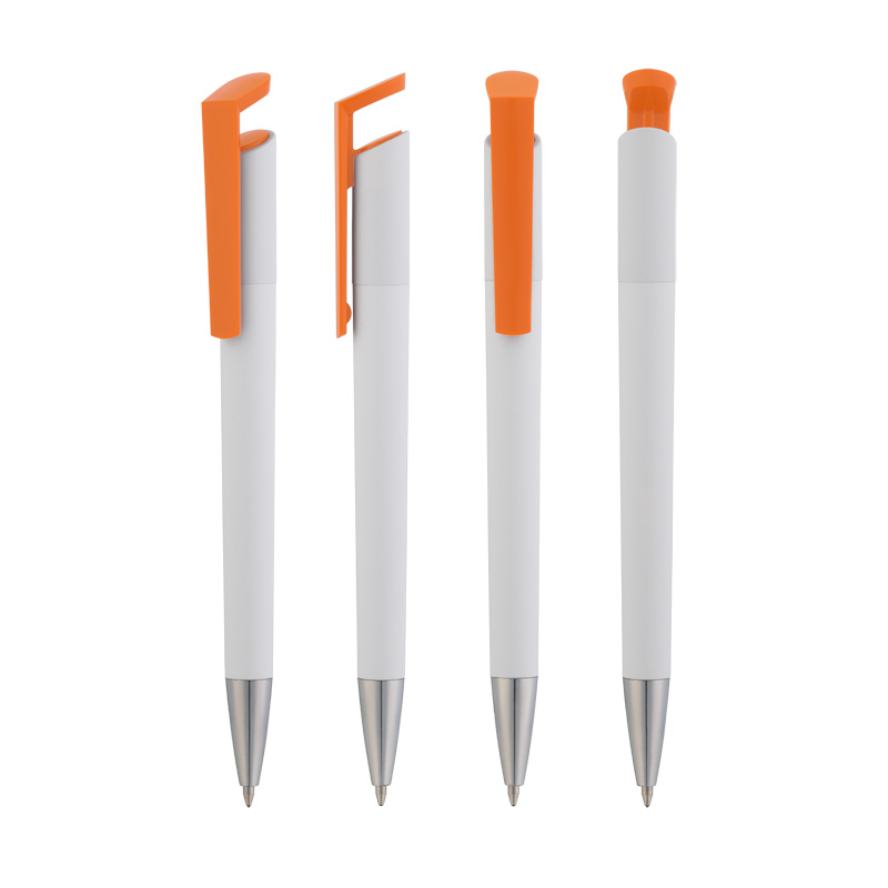 Ручка шариковая "Chuck", цвет белый с оранжевым