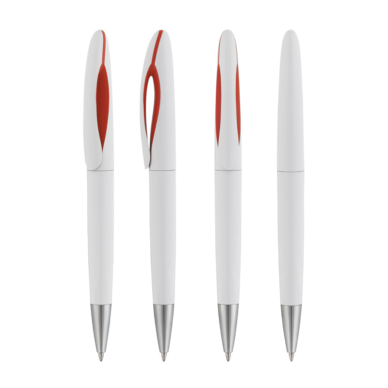 Ручка шариковая "Sophie", цвет белый с красным
