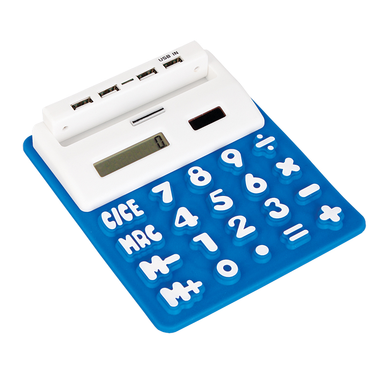Калькулятор "Математик", цвет синий с белым