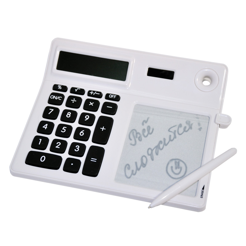 Калькулятор "Экономист" с мемо-панелью, цвет белый