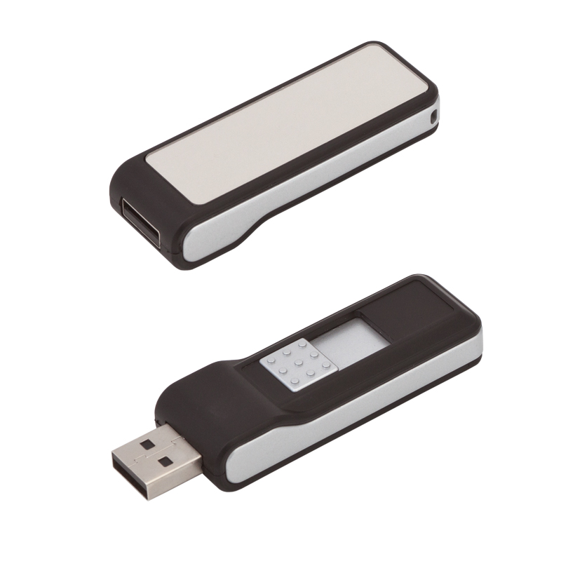 Флеш-карта "Зажигай" USB 8GB , цвет черный с серебристым