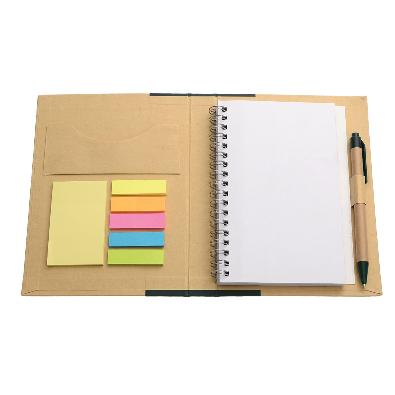 Блокнот "ЭКО" с набором стикеров и с ручкой, цвет коричневый