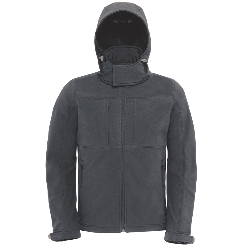Куртка мужская с капюшоном Hooded Softshell/men, темно-серая/dark grey