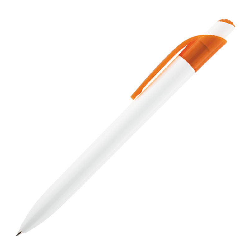 Ручка шариковая "Christi", цвет белый с оранжевым