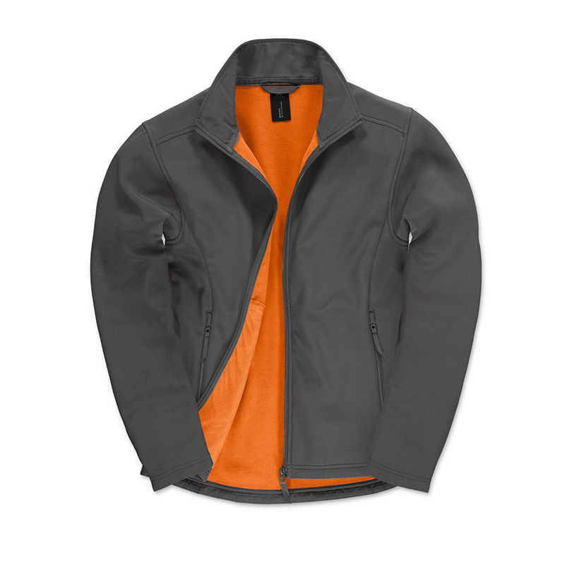 Куртка мужская ID.701 Softshell, темно-серый/оранжевый неон (dark grey/neon orange)