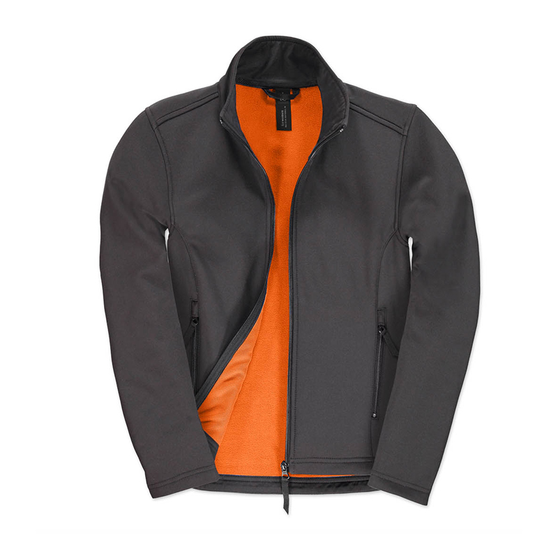 Куртка женская ID.701/women Softshell, темно-серый/оранжевый неон (dark grey/neon orange)