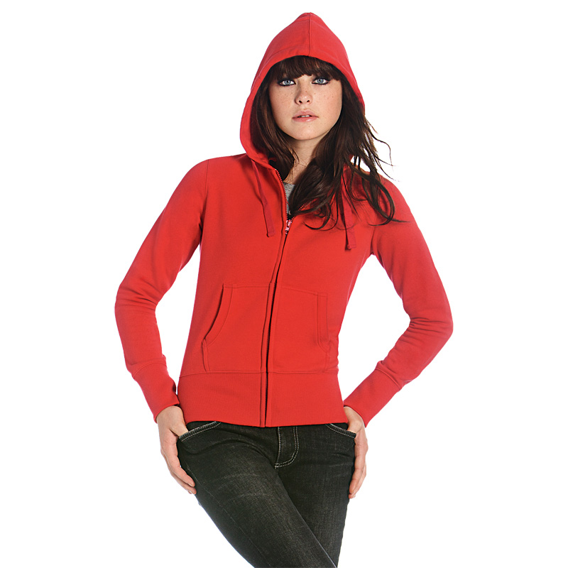 Толстовка женская на молнии Hooded Full Zip/women, красная/red