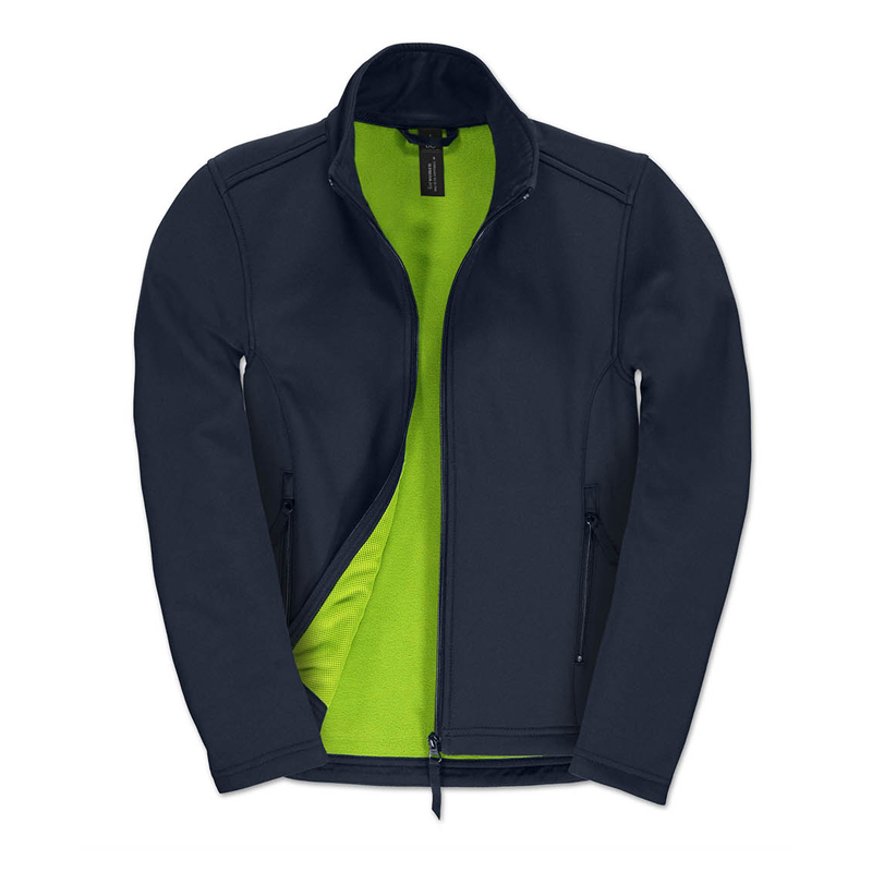 Куртка женская ID.701/women Softshell, темно-синий/зеленый неон (navy/neon green)