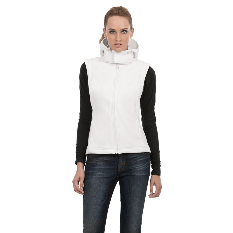 Жилет женский с капюшоном Hooded Softshell Gilet/women, цвет белый, размер S