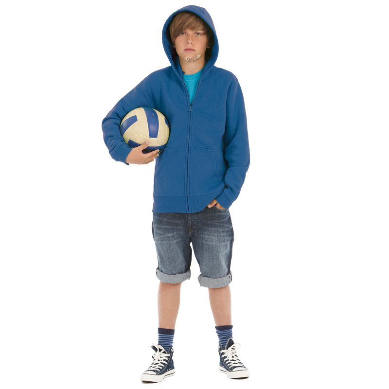 Толстовка детская Hooded Full Zip/kids, ярко-синяя/royal blue