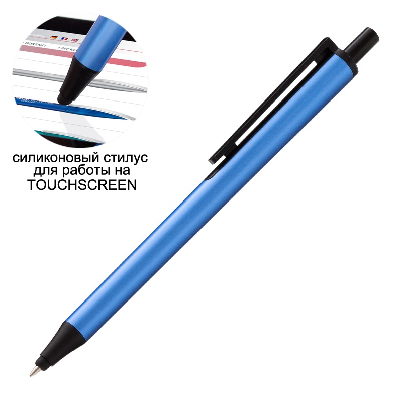 Ручка шариковая со стилусом FLUTE TOUCH, цвет синий