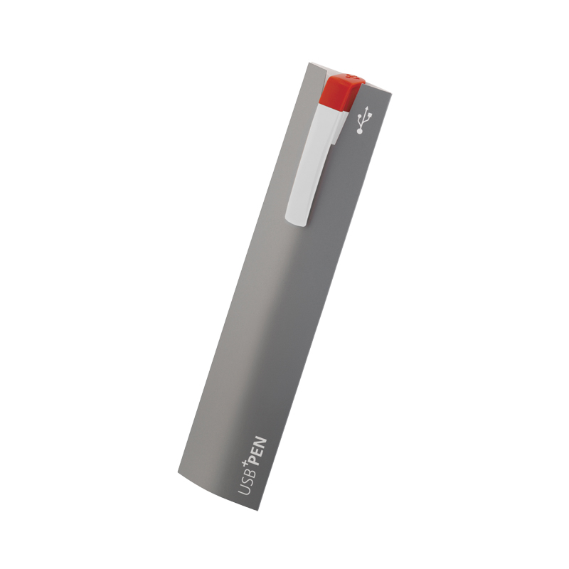 Ручка с флеш-картой USB 8GB «TURNUS M», цвет белый с красным