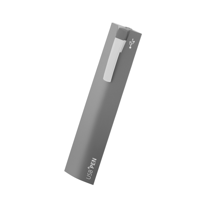 Ручка с флеш-картой USB 8GB «TURNUS M», цвет белый с серым