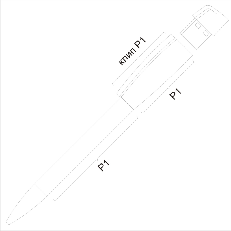 Ручка с флеш-картой USB 16GB «TURNUS M», цвет белый