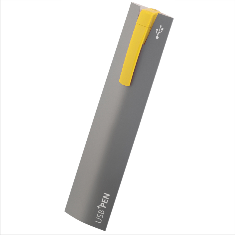 Ручка с флеш-картой USB 8GB «TURNUS M», цвет желтый