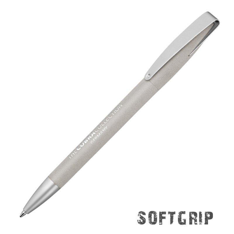 Ручка шариковая COBRA SOFTGRIP MM, цвет серый