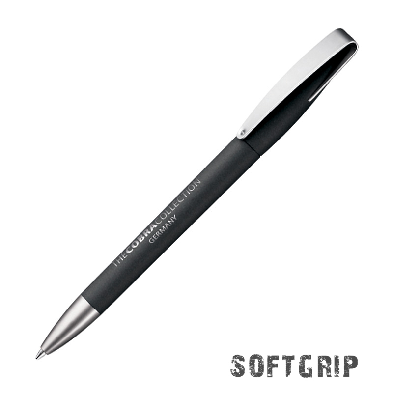 Ручка шариковая COBRA SOFTGRIP MM, цвет черный