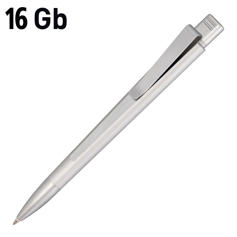 Ручка с флеш-картой USB 16Gb "GENIUS METALLIC MM", серебристый