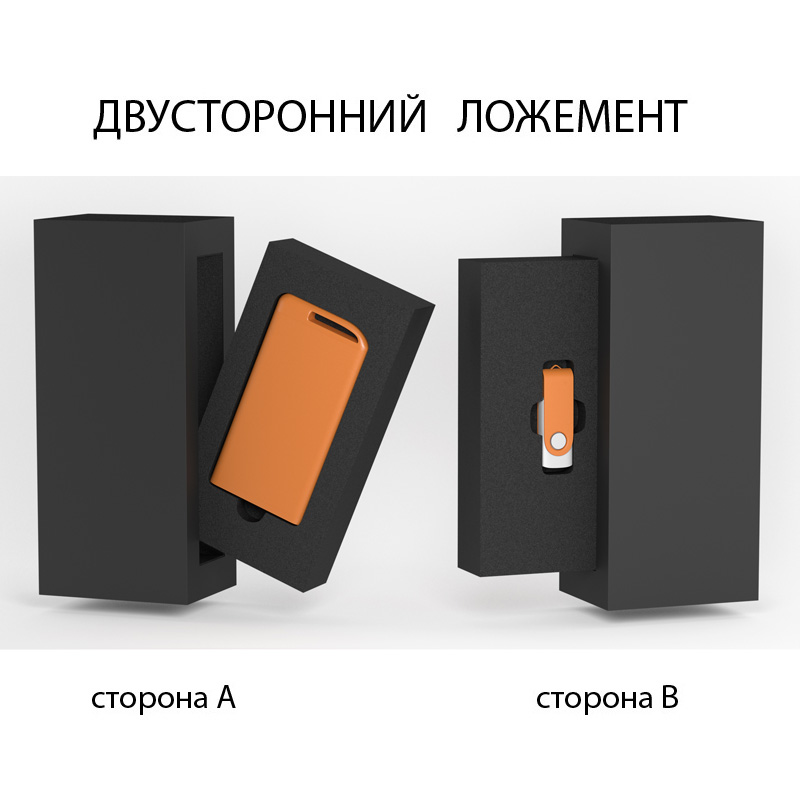 Набор зарядное устройство "Theta" 4000 mAh + флеш-карта "Vostok" 8Гб в футляре, покрытие soft touch, цвет оранжевый