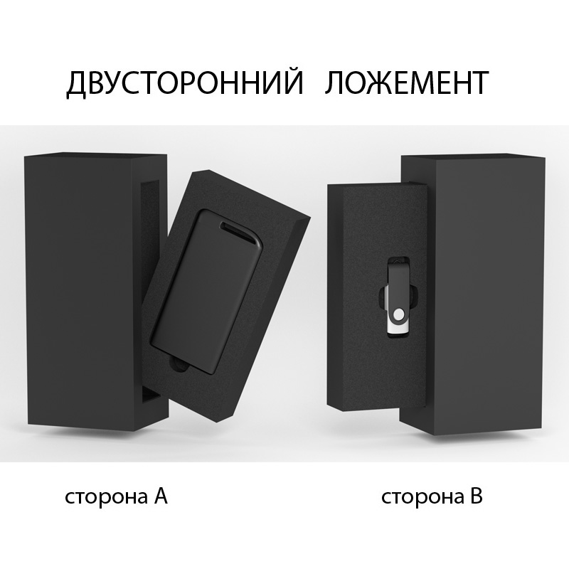 Набор зарядное устройство "Theta" 4000 mAh + флеш-карта "Vostok" 8Гб в футляре, покрытие soft touch, цвет черный