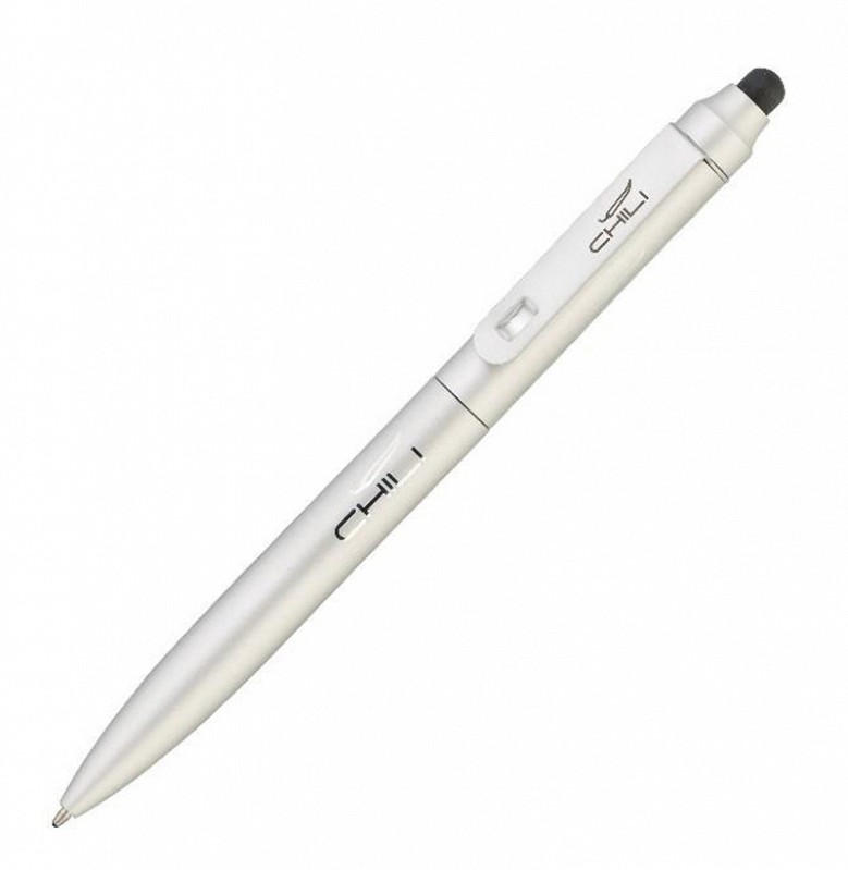 Ручка шариковая со стилусом "Jot", покрытие soft touch, цвет серебристый