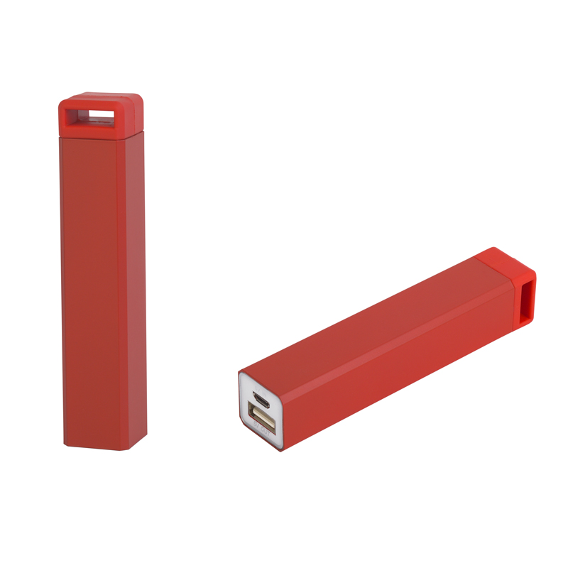 Зарядное устройство "Chida" 2800 mAh, покрытие soft touch, цвет красный