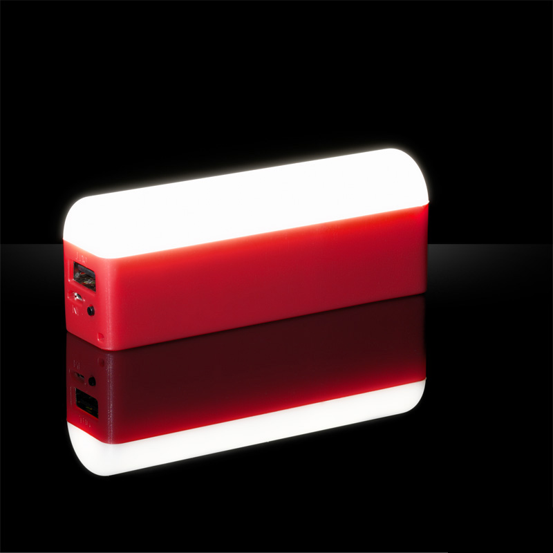 Зарядное устройство с лампой "Светлячок" , цвет красный с белым