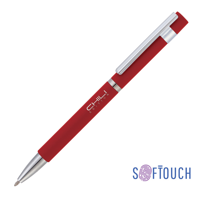 Ручка шариковая "Mars", покрытие soft touch, цвет красный