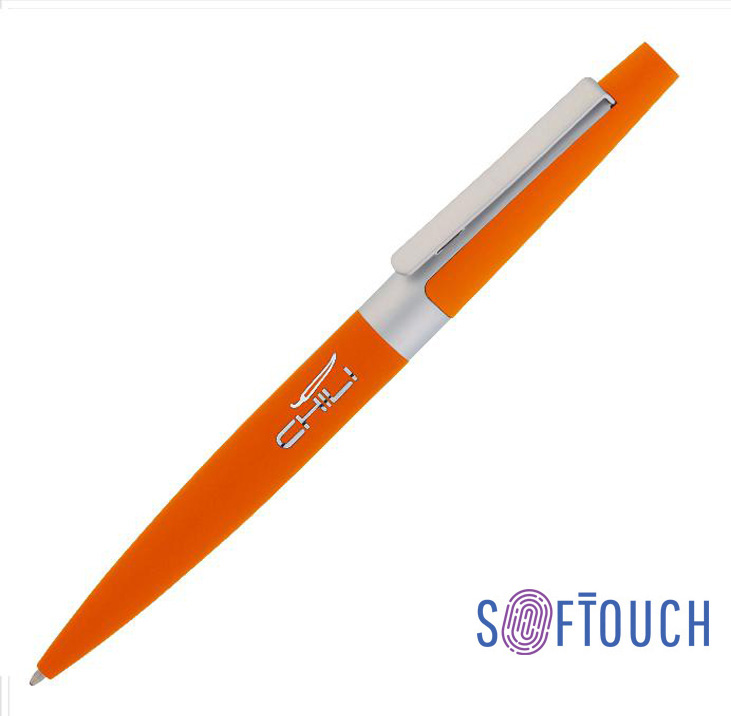 Ручка шариковая "Peri", покрытие soft touch, цвет оранжевый